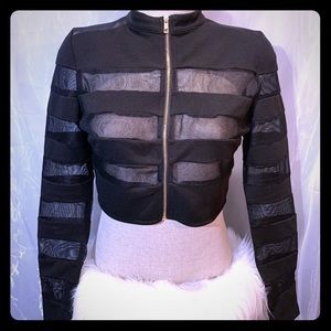 Privey Privately Privileged Black Mesh Zip-Up